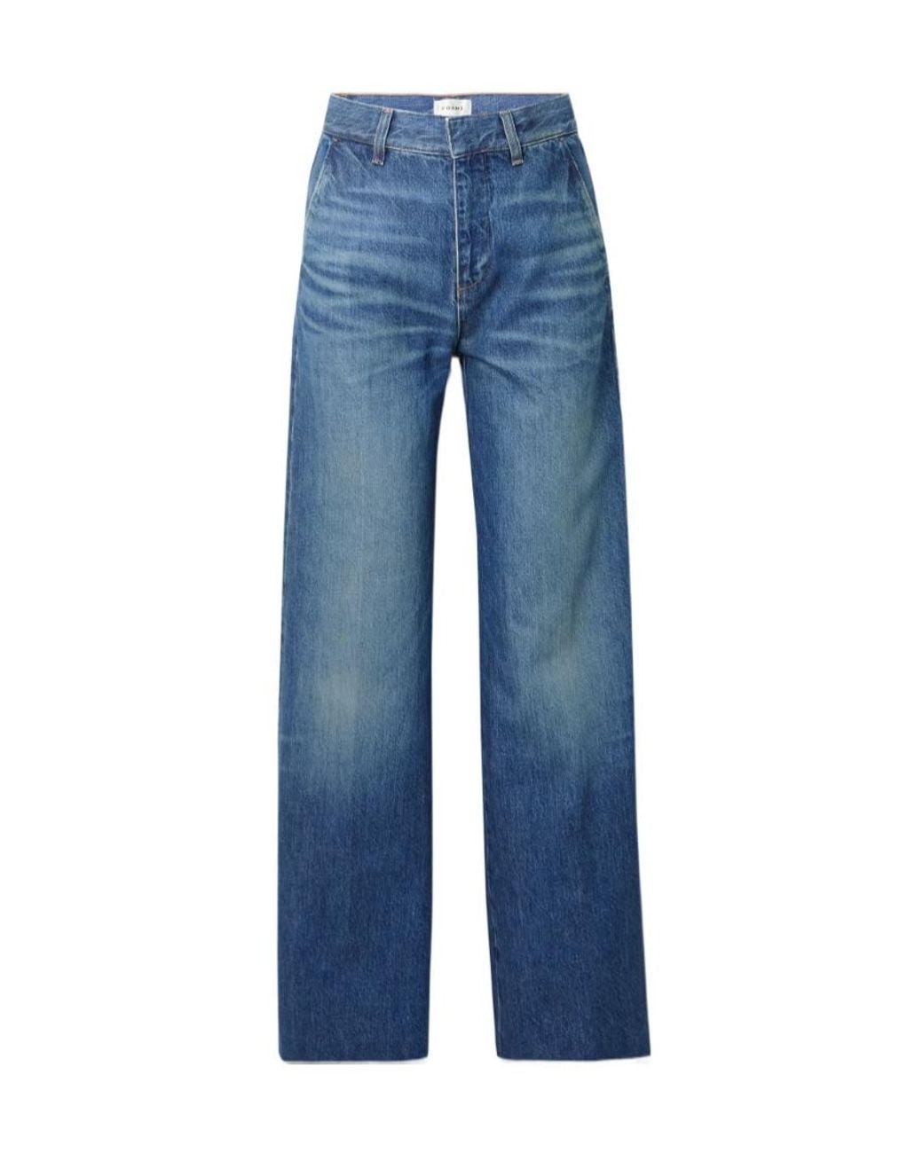 FRAME Blue The Bow High-Rise Wide-Leg Jeans