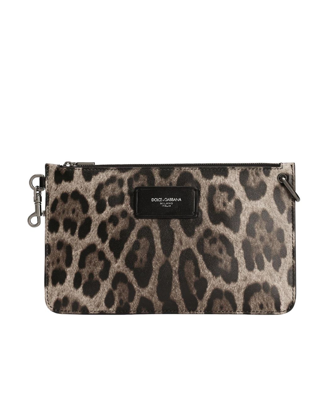 Dolce & Gabbana Black Leopard-Print Toiletry Bag for men