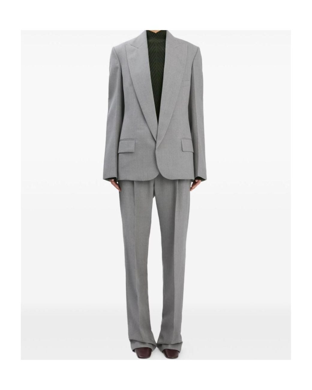 Victoria Beckham Gray Sculptural Sleeve Jacket