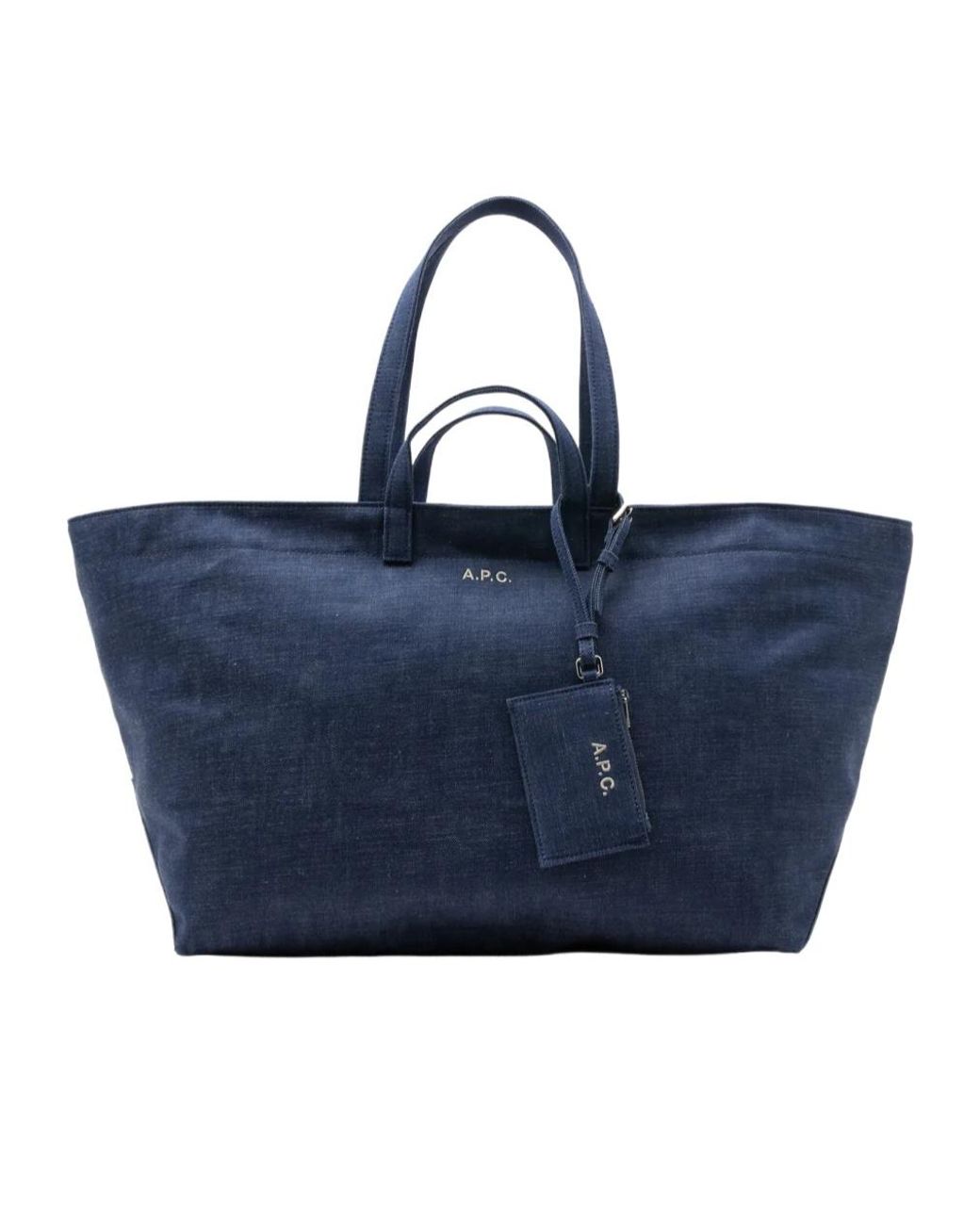A.P.C. Blue Le Drummer Toile Large Tote Bag