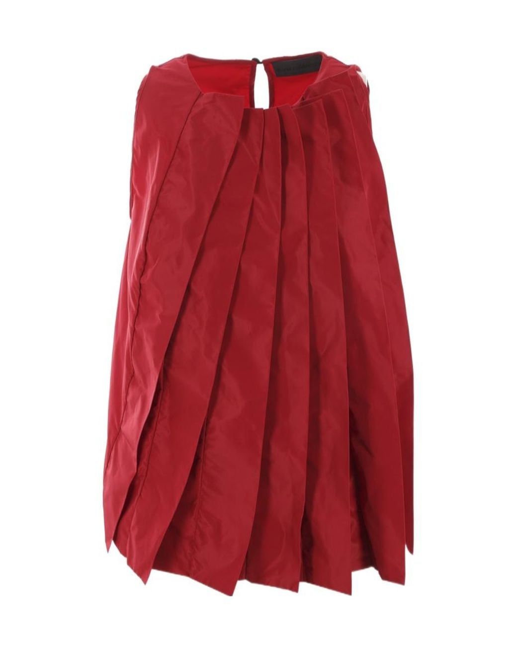 Maria Calderara Red Pleated Sleeveless Top