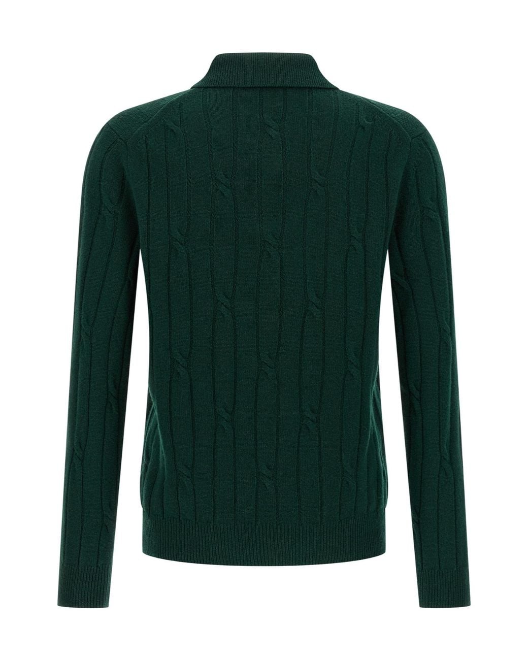 Zanone Green Braided Wool Polo Shirt for men