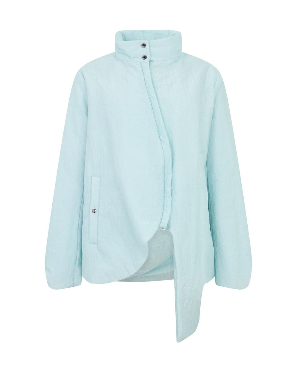 Herno Blue Asymmetric High-Collar Jacket for men