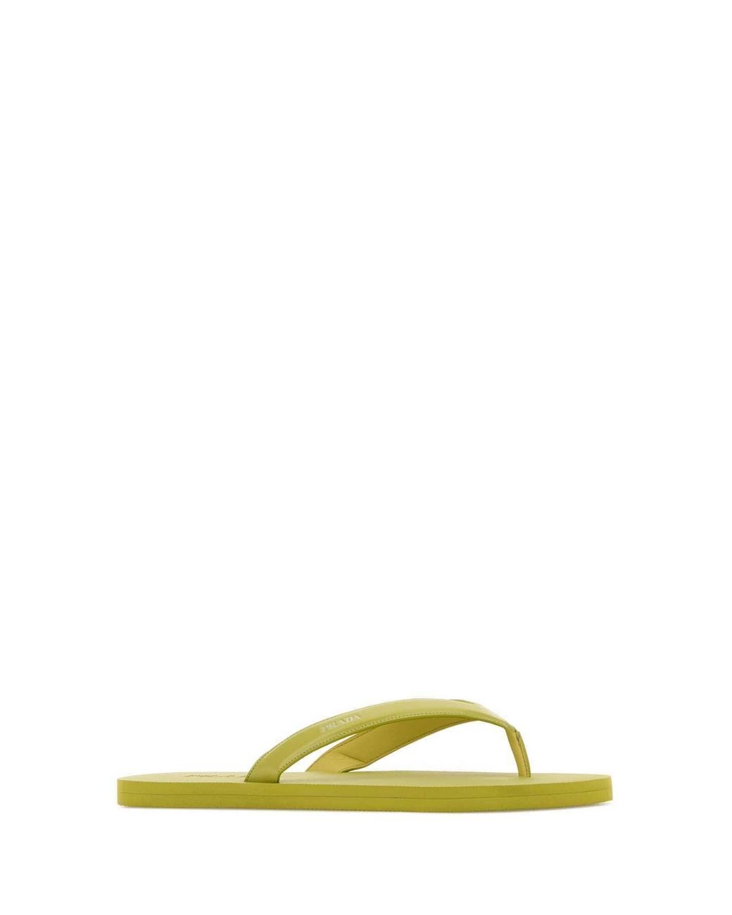 Prada Yellow Logo-Detailed Flip Flops for men