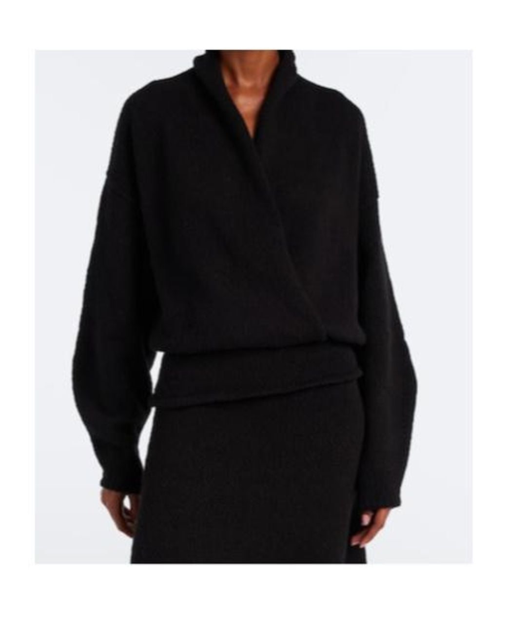AYA MUSE Black Kena Wrap Cotton Top