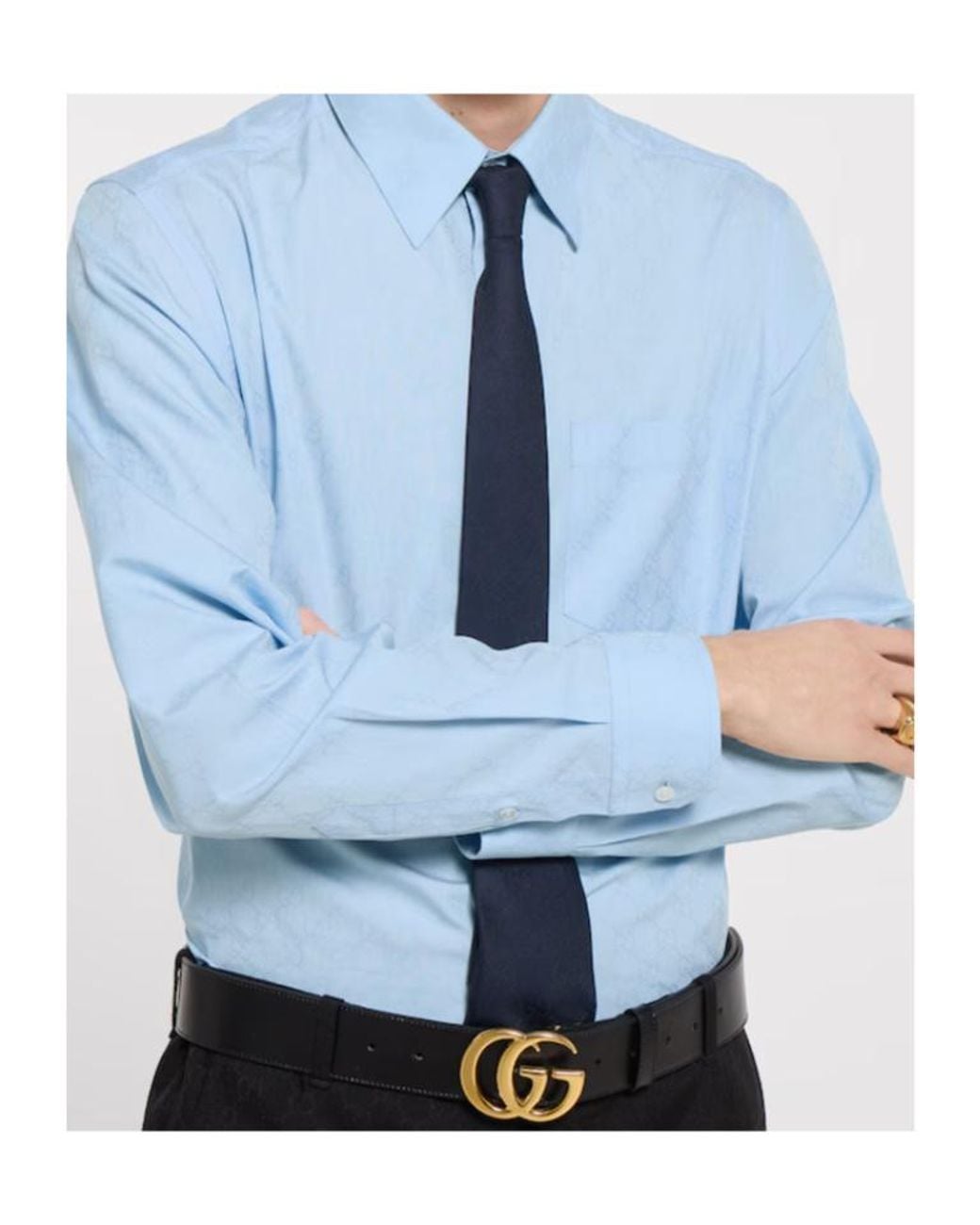 Gucci Blue Gg Seven Pattern Tie for men