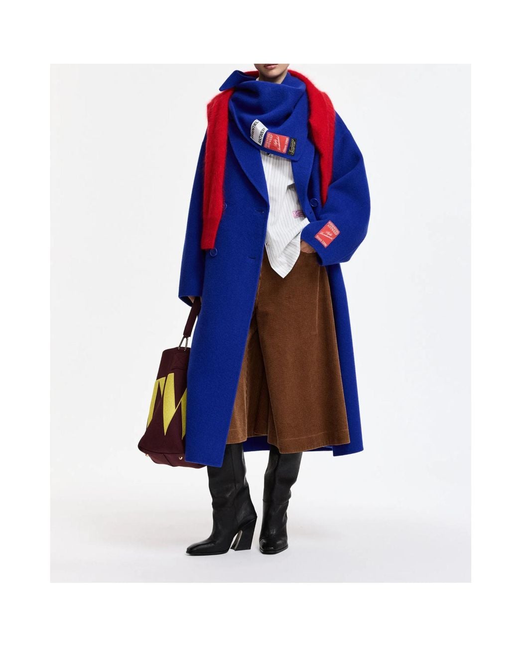 Essentiel Antwerp Blue Double-Breasted Coat
