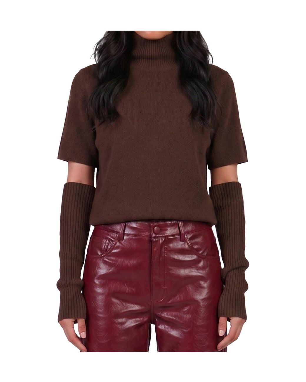FEDERICA TOSI Short-Sleeve Layered Knitted Sweater