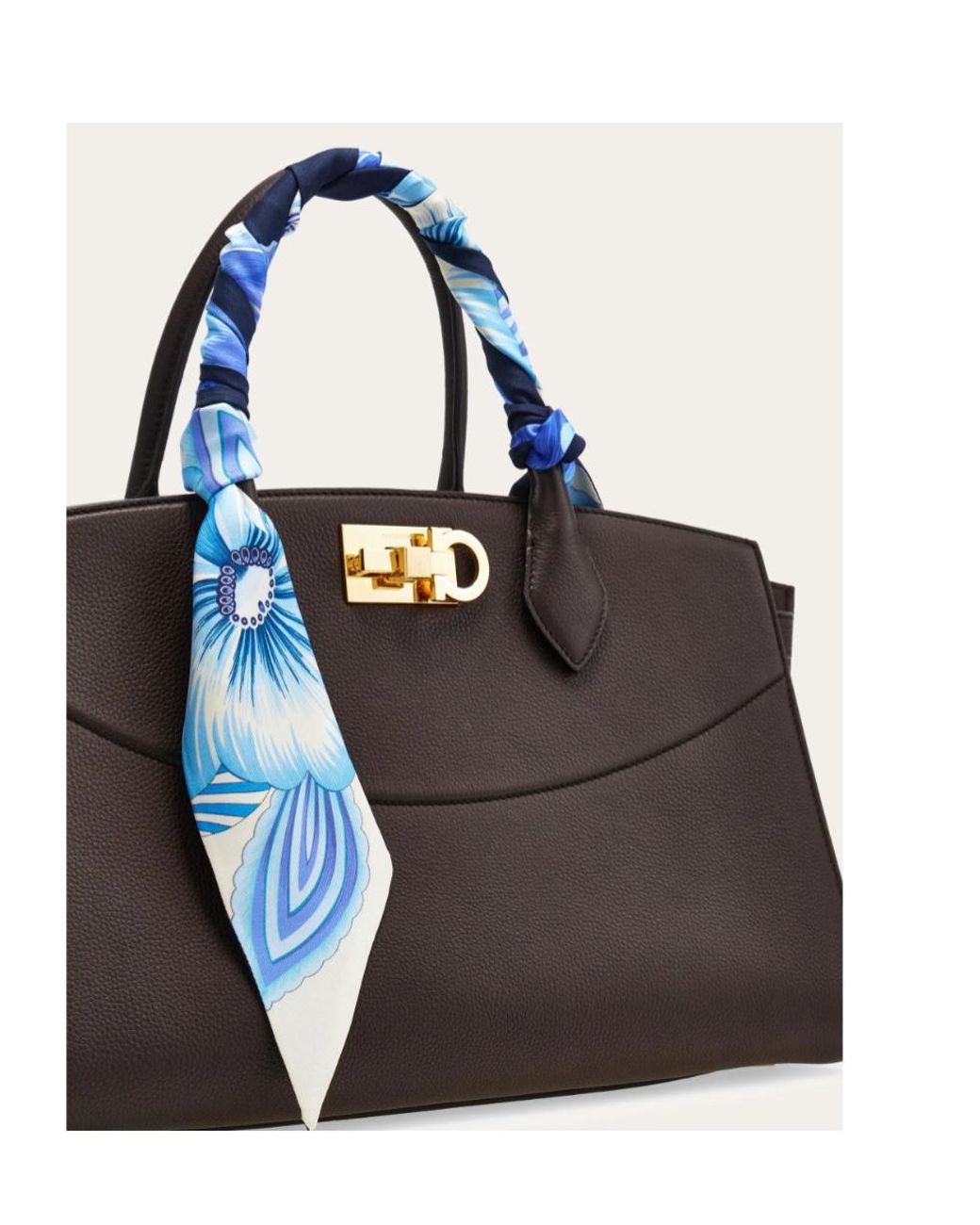 Ferragamo Blue Brezza Print Silk Bandeau