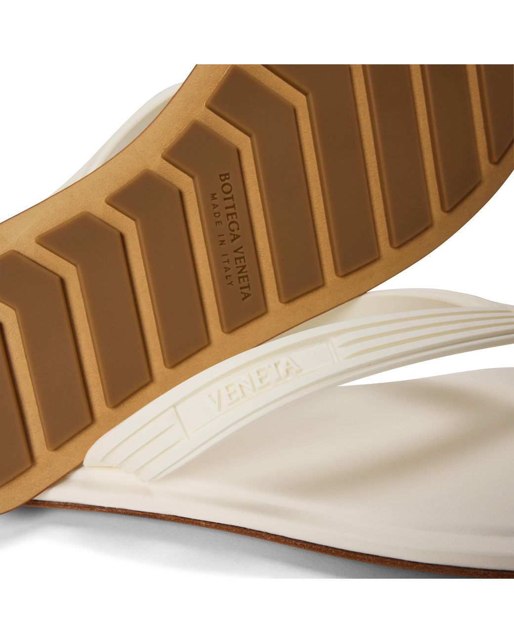 Bottega Veneta White Flat Flip-Flops