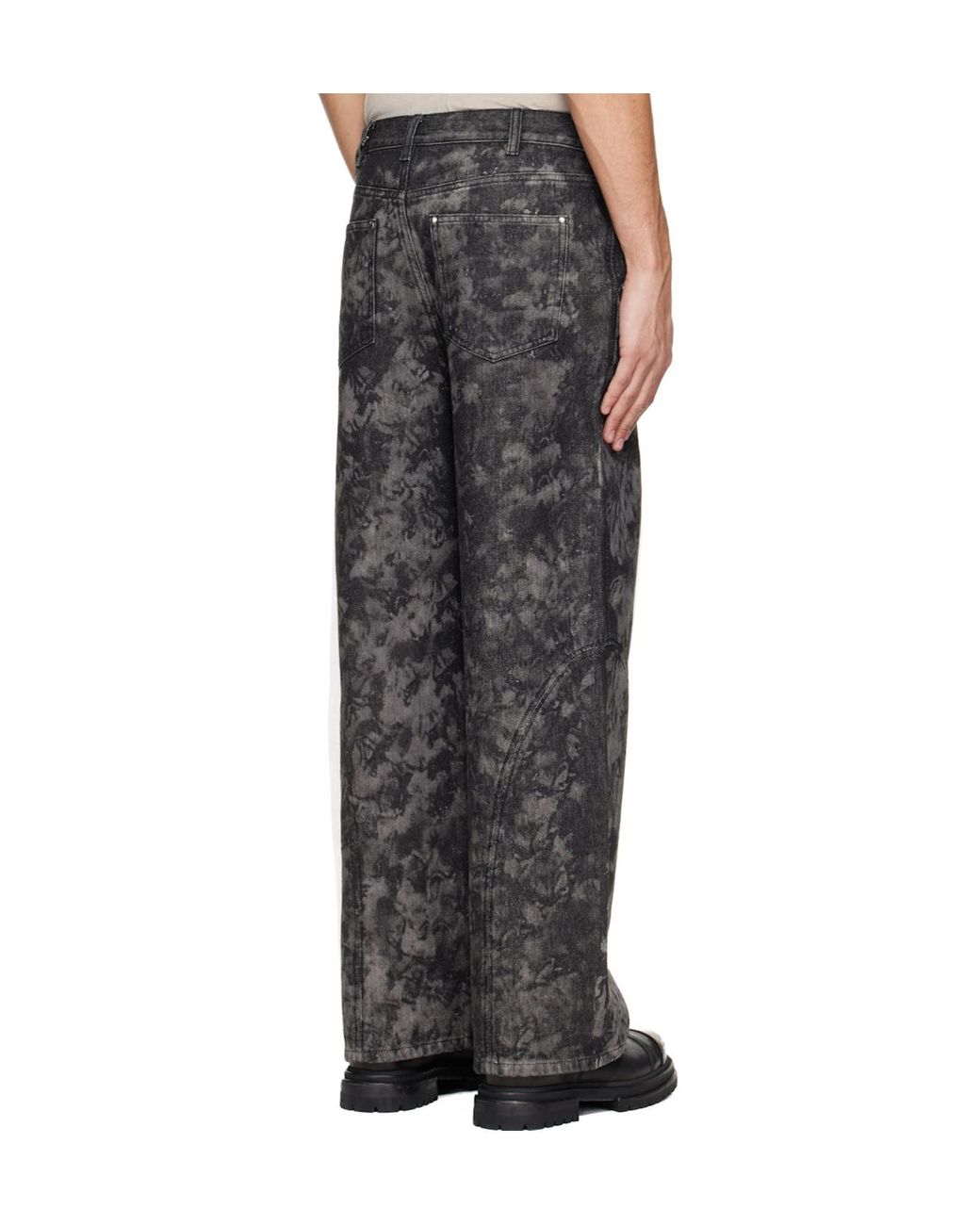 HELIOT EMIL Gray Basalt Belt Loop Jeans for men