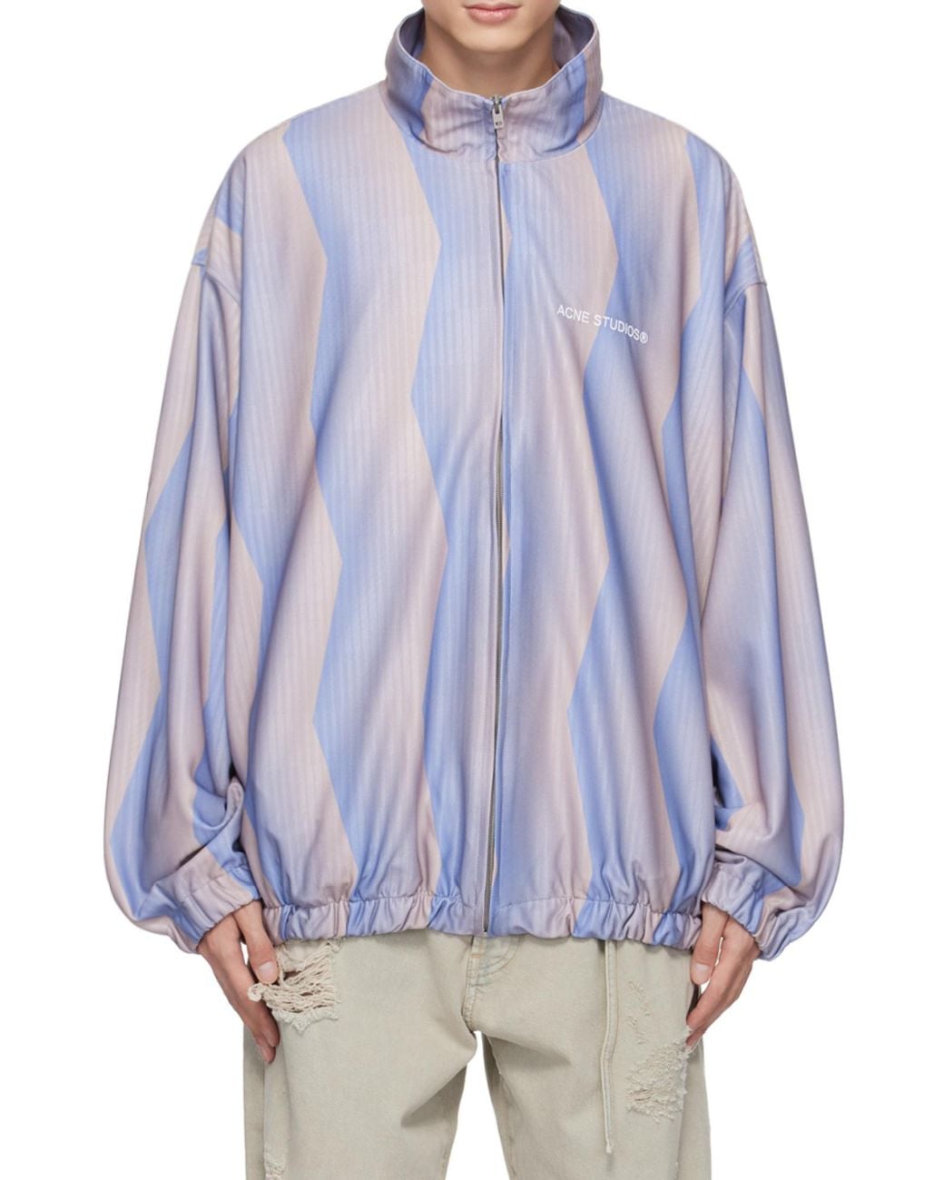 Acne Purple Abstract-Print Track Jacket for men