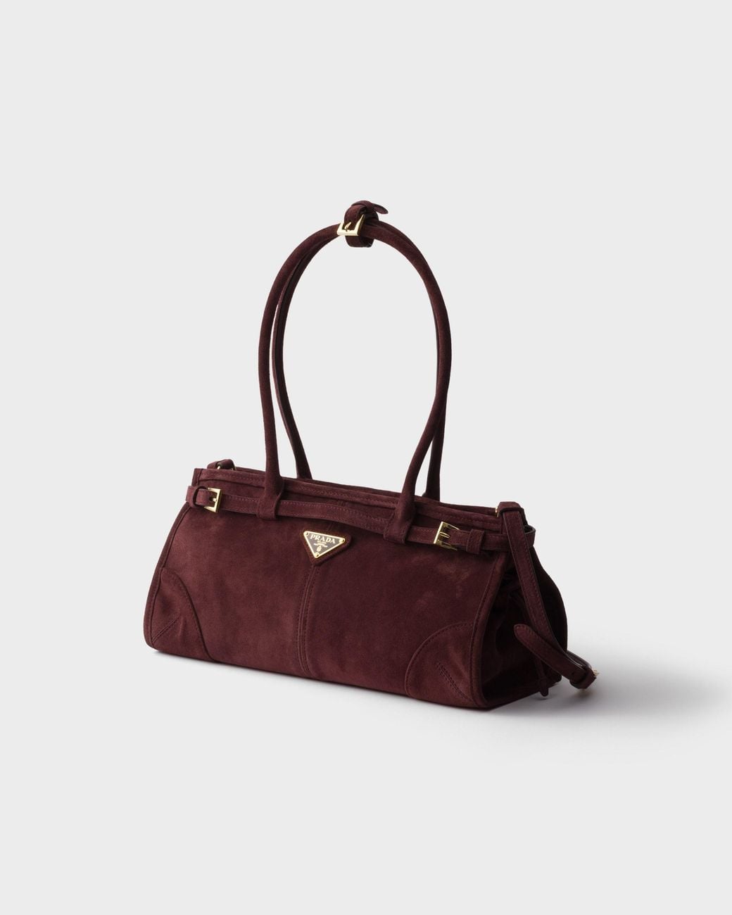 Prada Red Bonnie Medium Suede Handbag