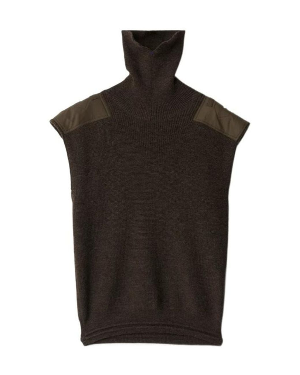 Burberry Black Detachable-Sleeve Roll-Neck Knitted Jumper for men