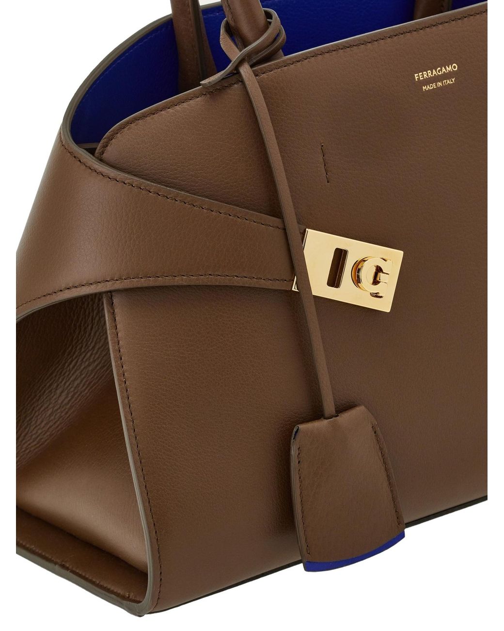 Ferragamo Brown Logo Buckle Shoulder Bag