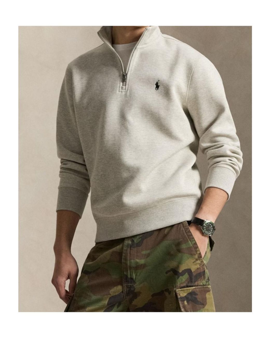 Polo Ralph Lauren White Quarter Zip-Up Hoodie for men