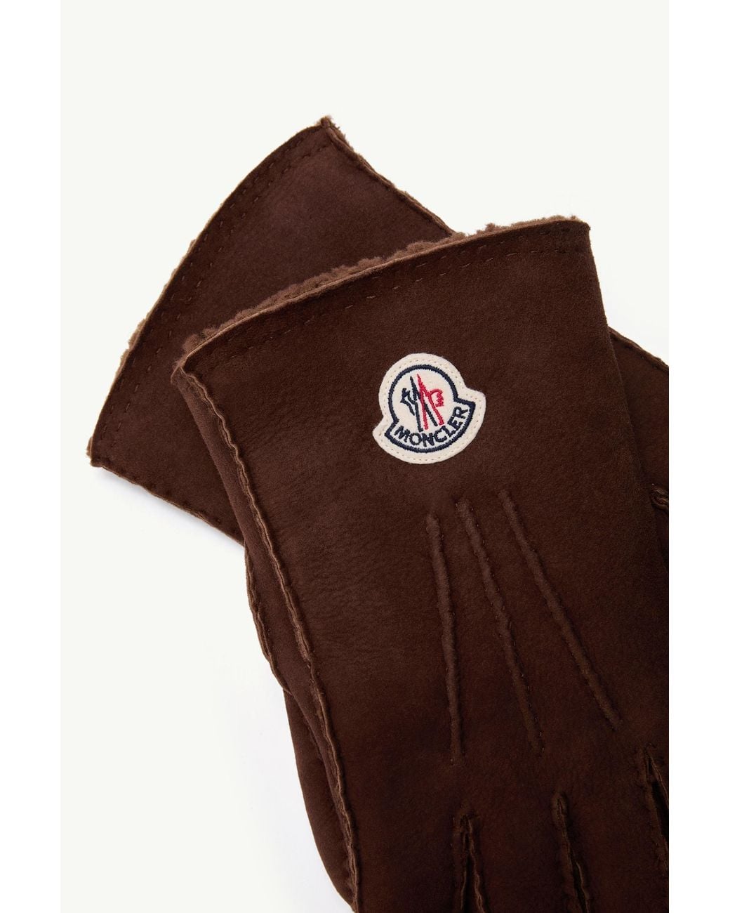 Moncler Brown Leather Gloves for men