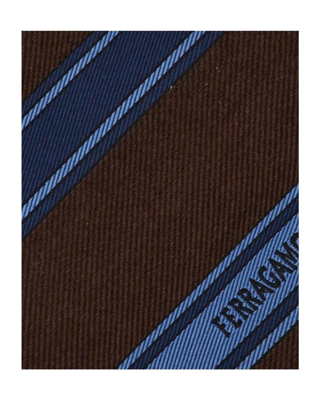Ferragamo Blue Striped Tie for men
