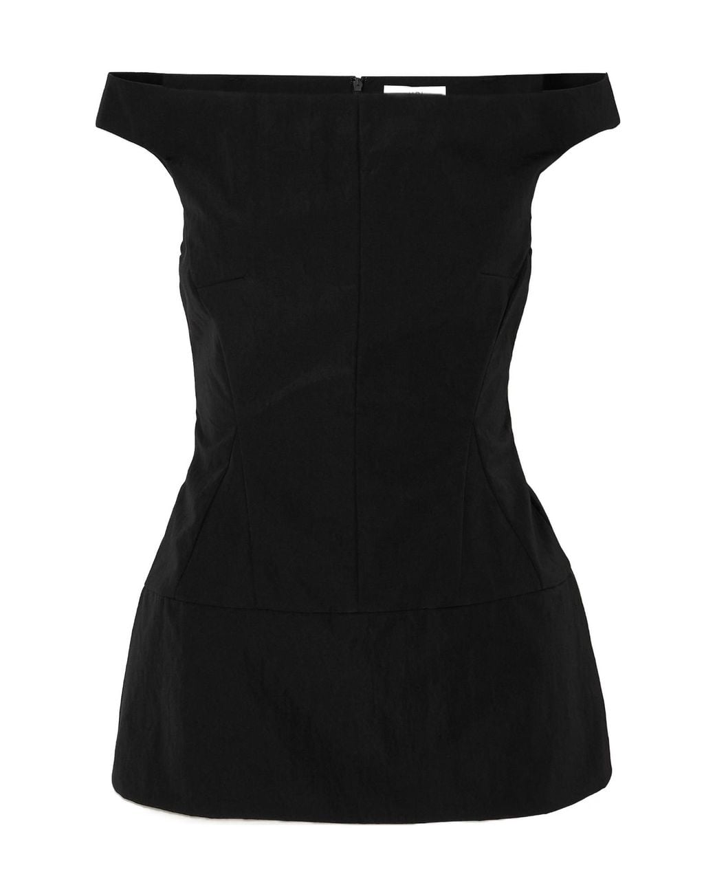 Tibi Black Schema Off-The-Shoulder Canvas Top