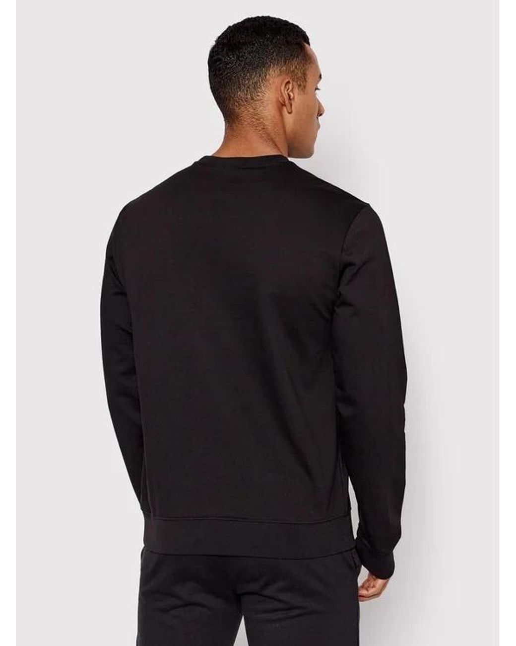 EA7 Black Crew Neck Logo Sweatshirt for men