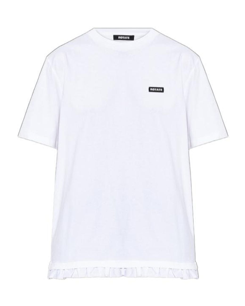 ROTATE BIRGER CHRISTENSEN White Ruffled Large T-Shirt
