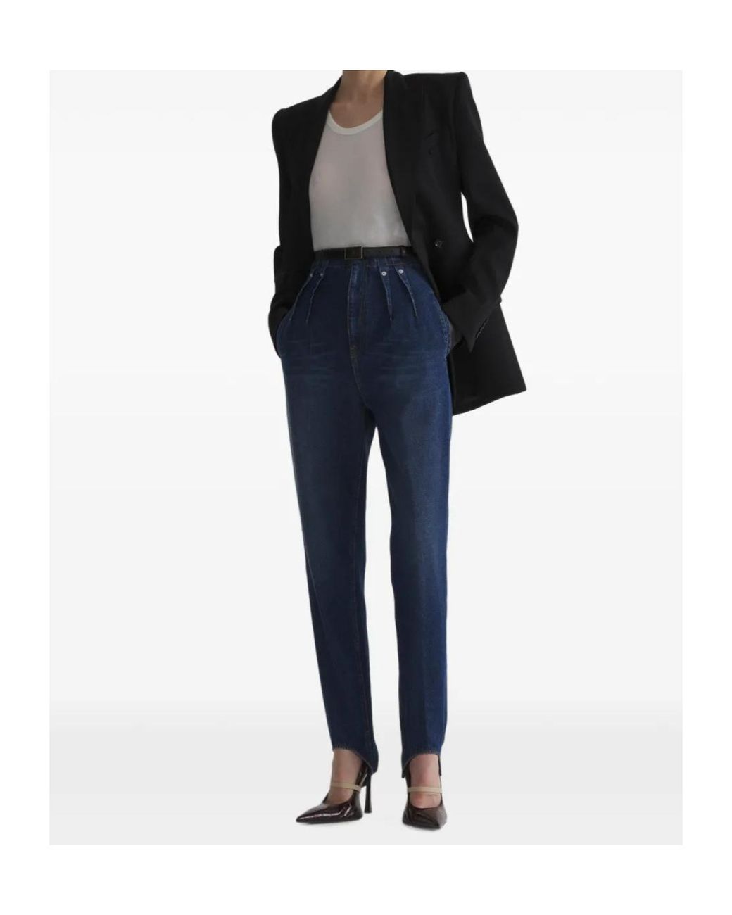 Mugler Blue Hight Waist Denim Pants