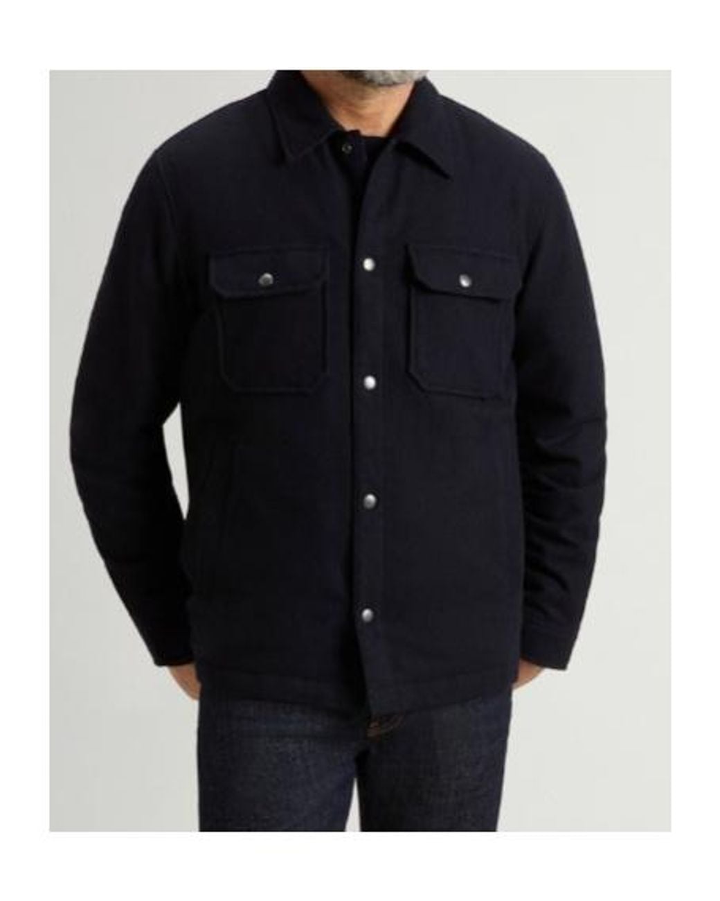 Woolrich Blue Padded Alaskan Overshirt for men
