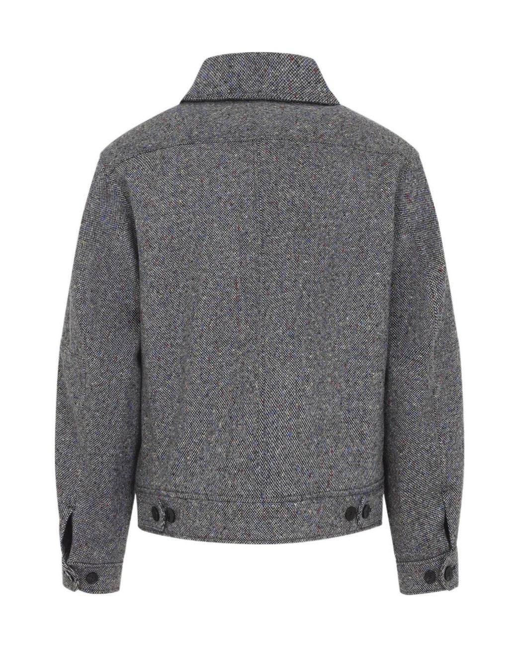 Dries Van Noten Gray Long-Sleeve Zip-Up Jacket for men