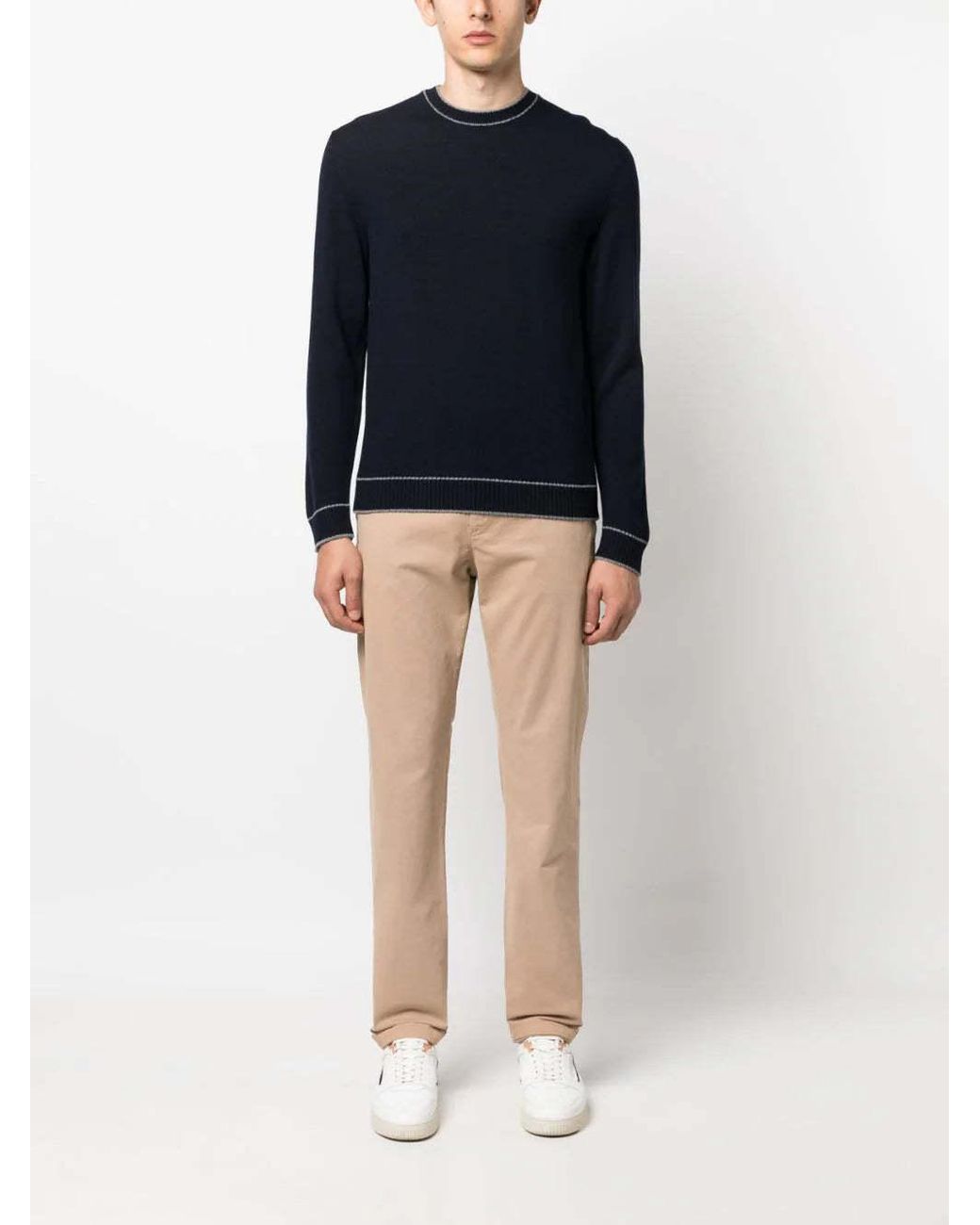 Eleventy Blue Long-Sleeved Sweater for men