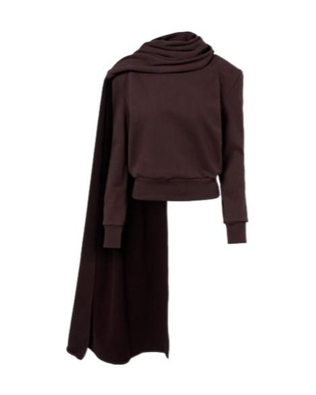 Magda Butrym Multicolor Draped Scarf-Detail Cotton Sweatshirt