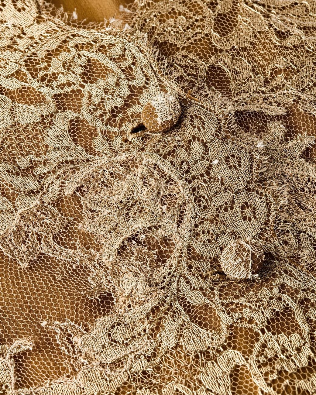 Saint Laurent Natural Long Sleeve Dress