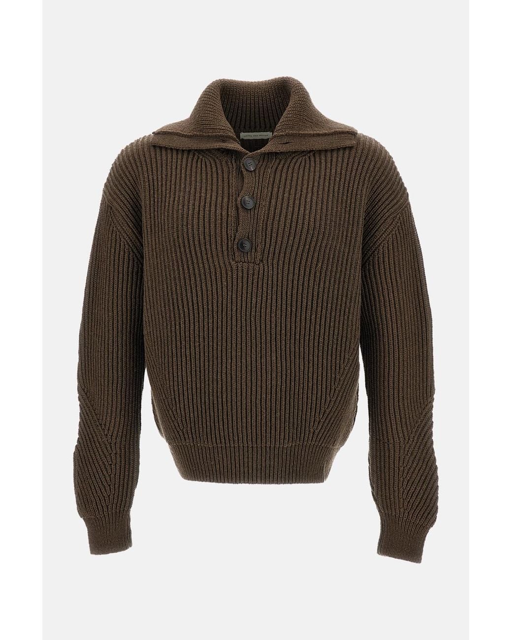 Dries Van Noten Brown 'Mallawi' Long-Sleeved Knit Sweater for men