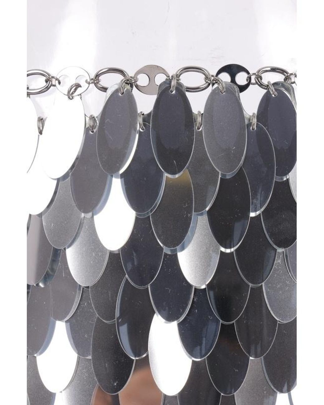 Rabanne White Oval-Disc Chain-Link Mini Skirt