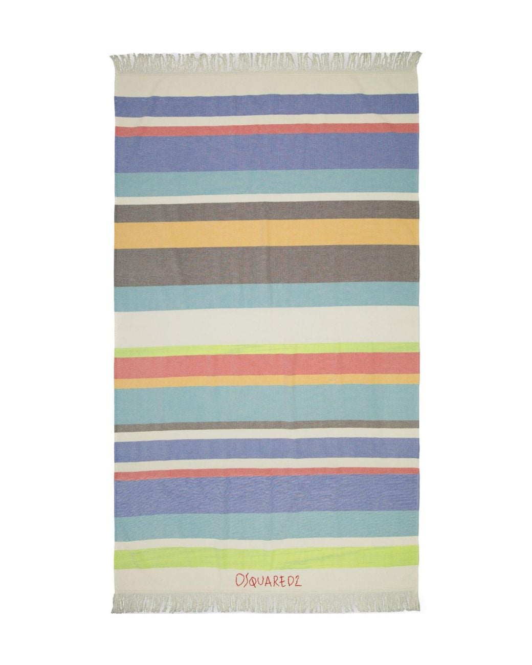 DSquared² Blue Multicolouredstripe Beach Towel for men
