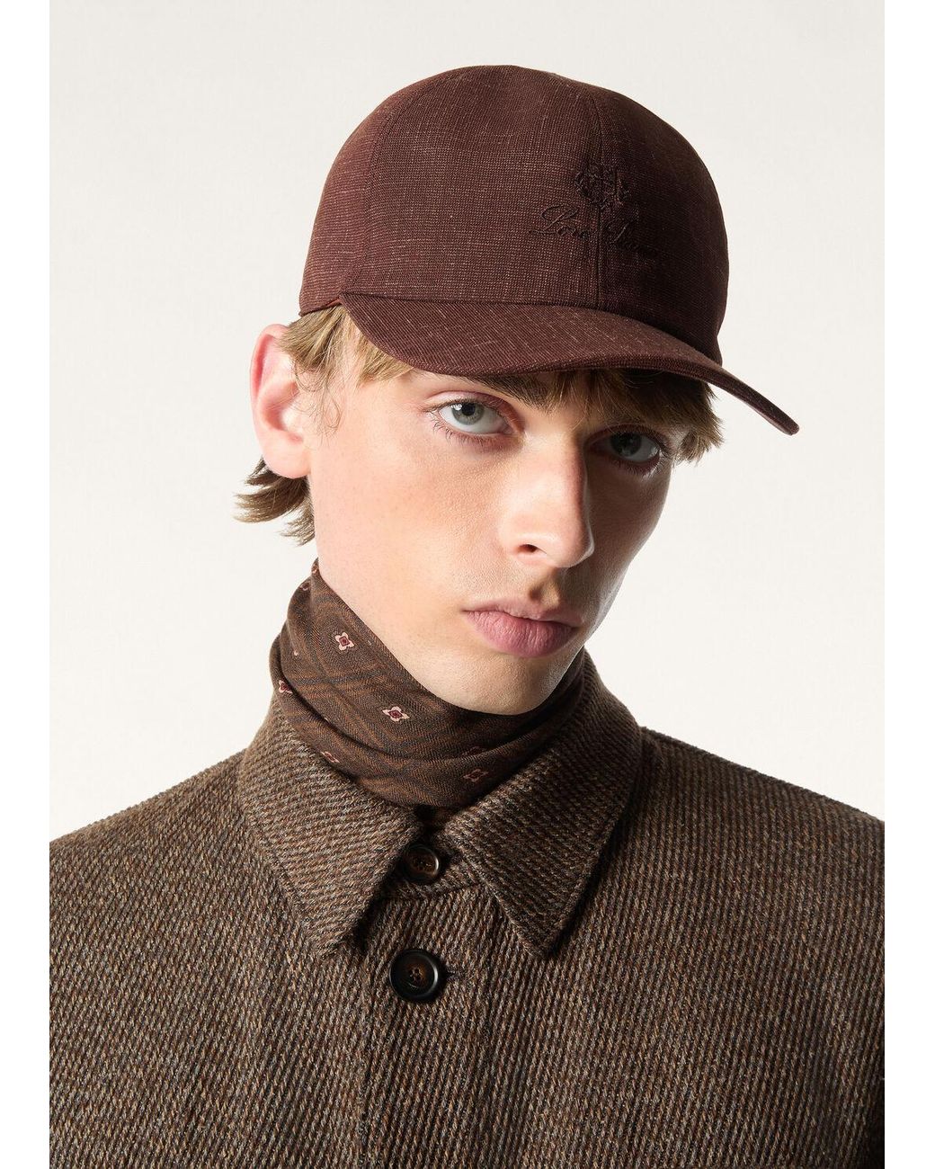 Loro Piana Brown Baseball Cap for men