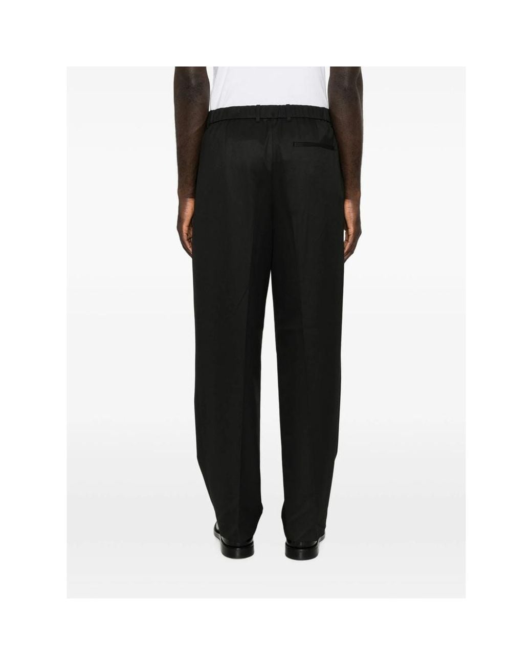 Calvin Klein Black Pleated Straight-Leg Trousers for men