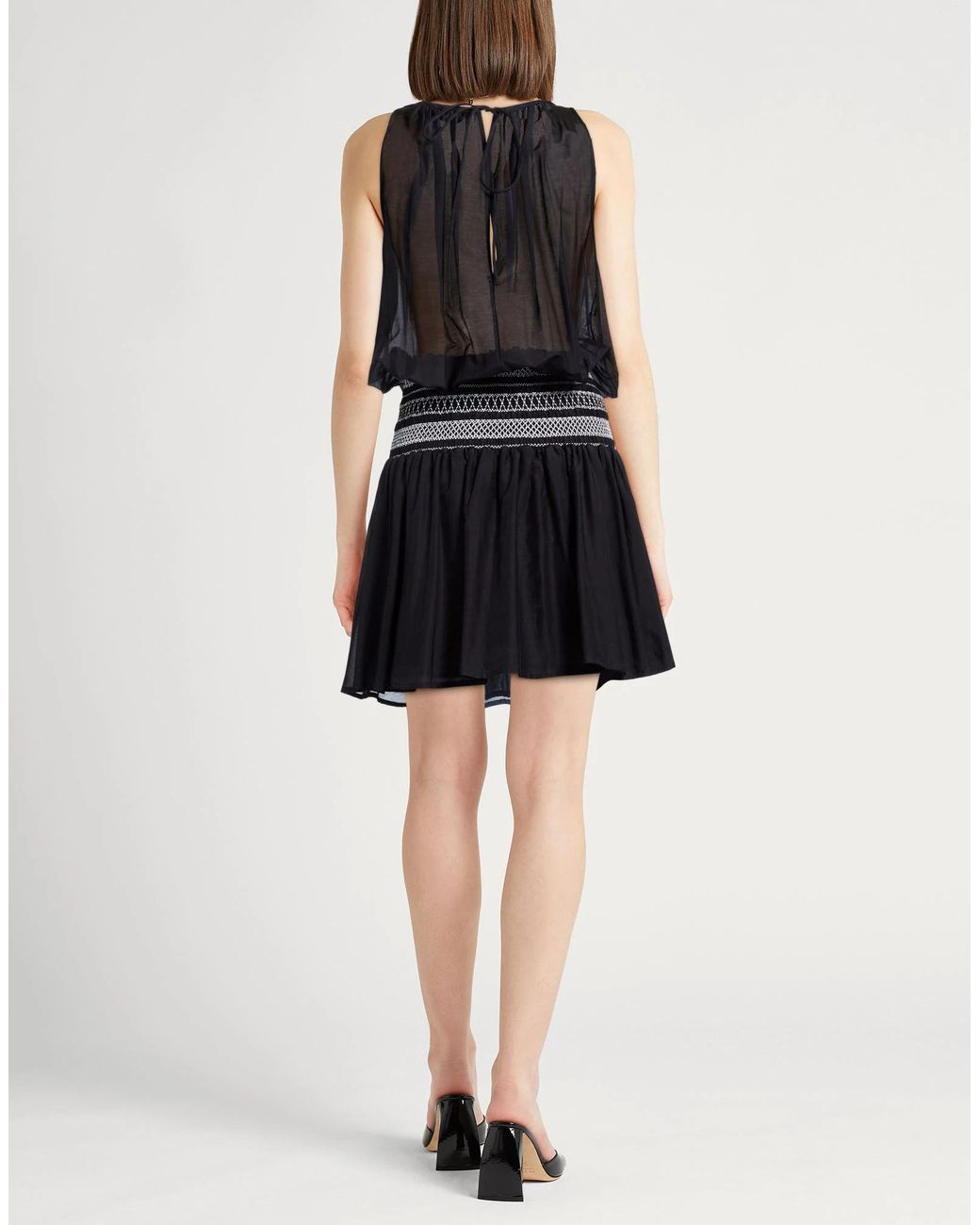 Tory Burch Black Color-Block Sleeveless Dress