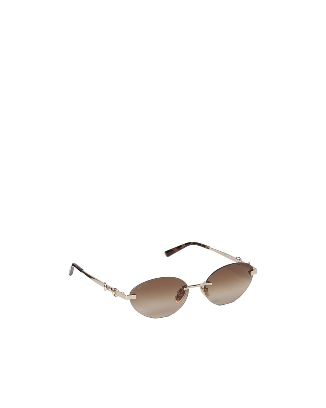 Gucci White Eyewear Oval Frame Sunglasses