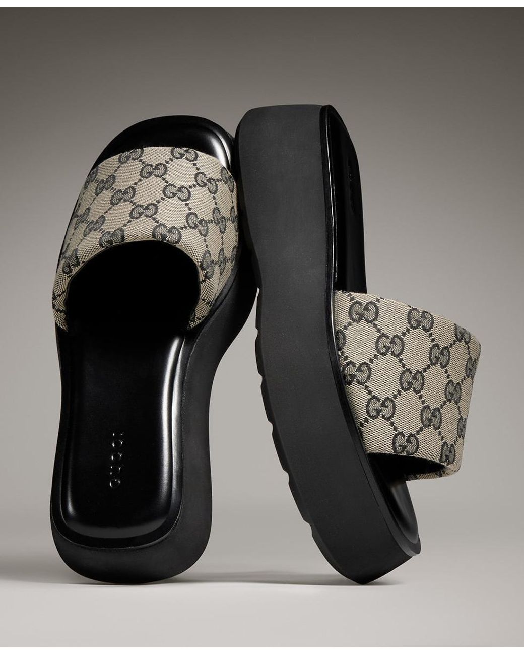 Gucci Black Platform Slide Sandal