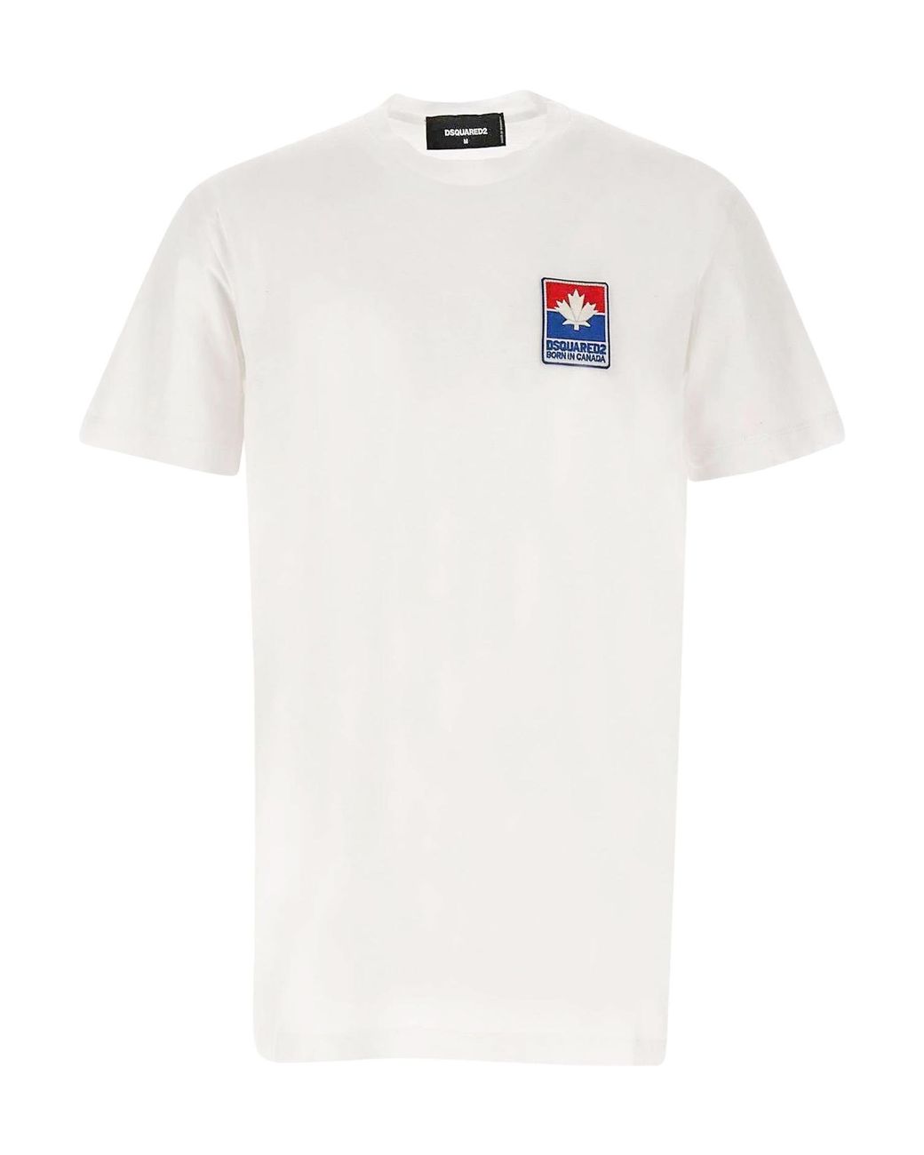 DSquared² White Logo Patch Crewneck T-Shirt for men