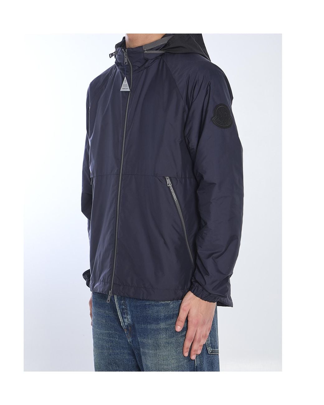 Moncler Blue Octano Zip-Up Hooded Jacket for men