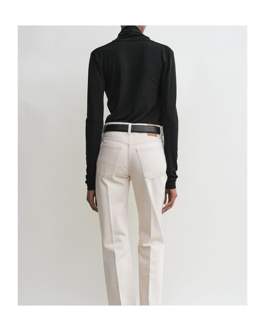 Totême Black Totême Draped Overlapped Jersey Blouse