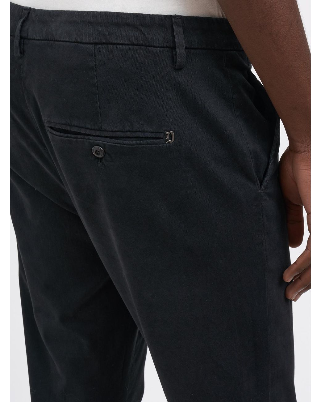 Dondup Black Tapered-Fit Casual Trousers With Zip Details for men