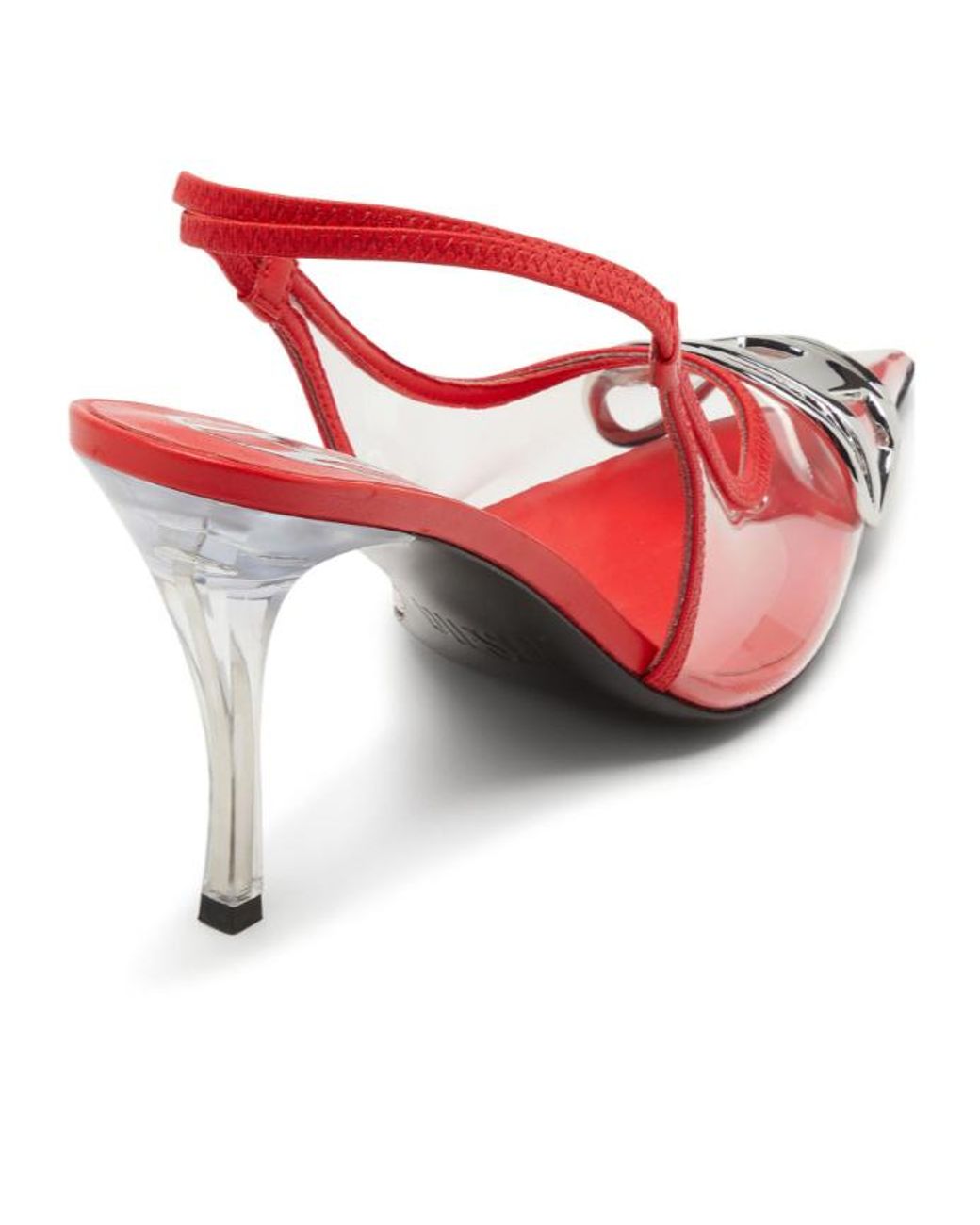 DIESEL Pink D-Venus-Leather-Trim Transparent Slingback Pumps