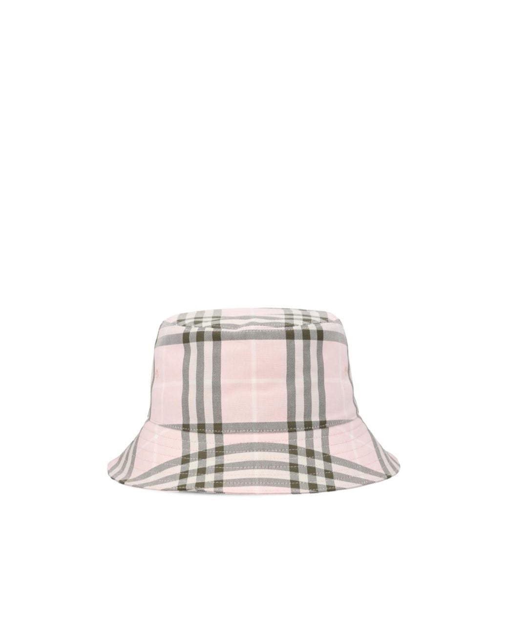Burberry Pink Checked Bucket Hat
