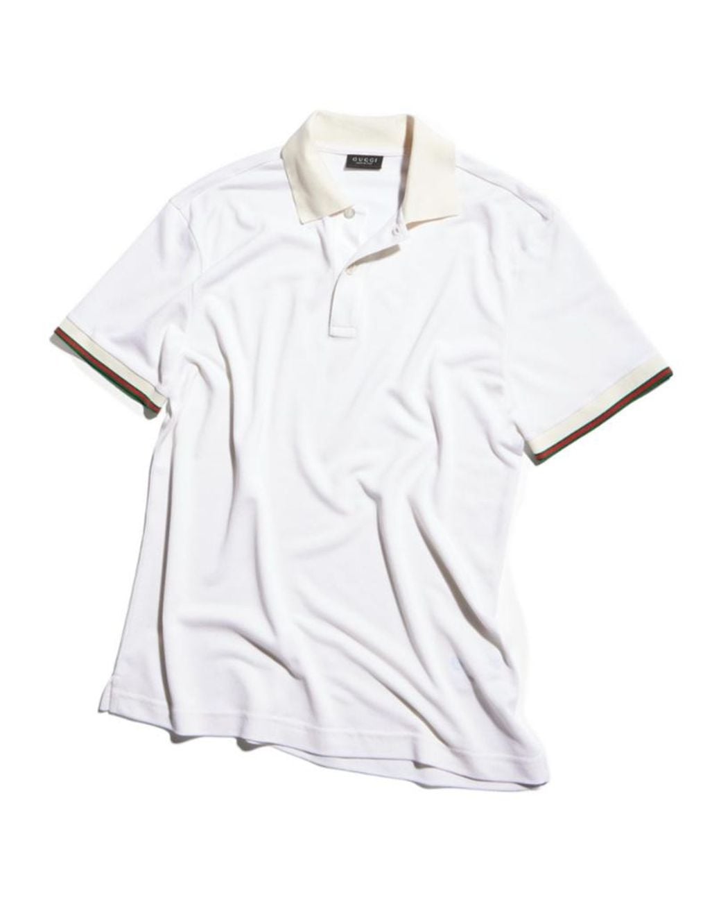 Gucci White Silk Jersey Polo Shirt With Web for men