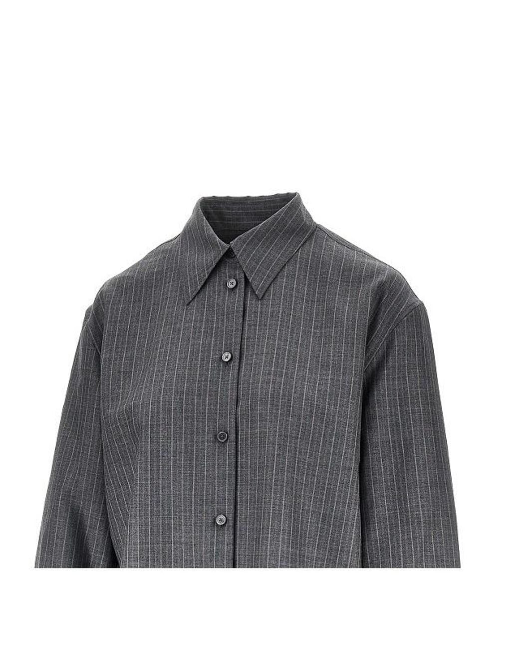 Jil Sander Gray Shirt 158 Pinstripe Shirt