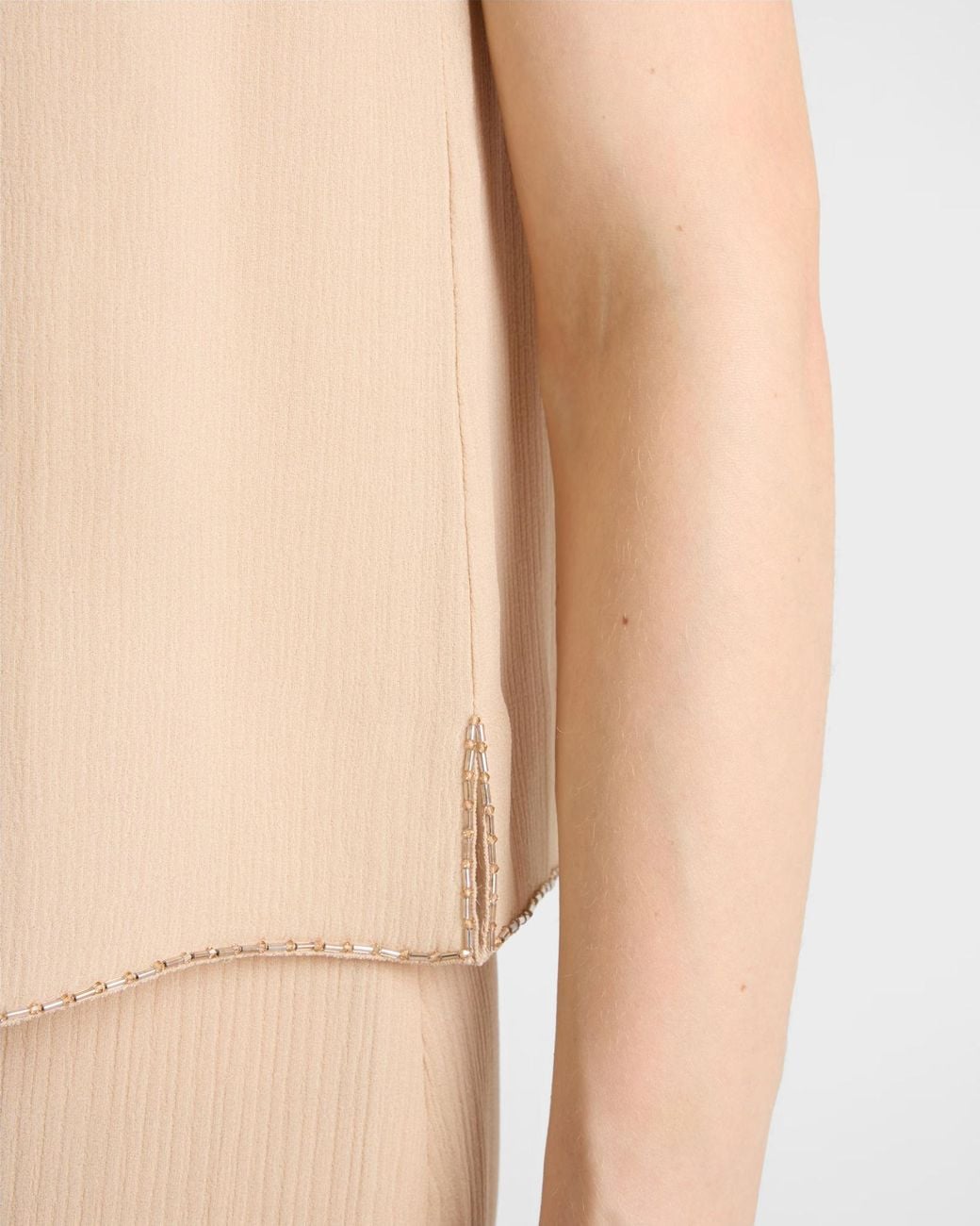 Prada Natural Triple Chiffon Top