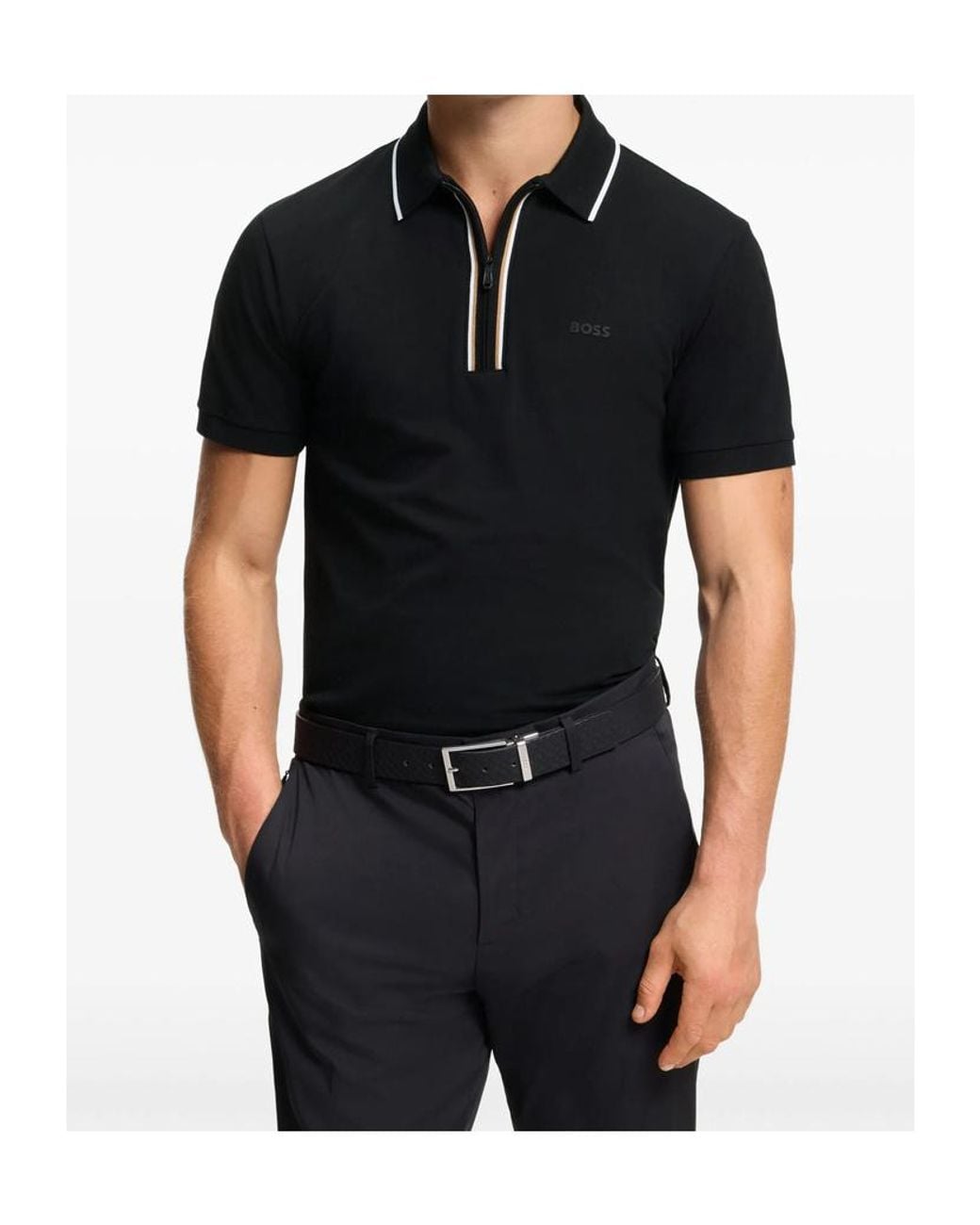 Boss Black Boss Zip Placket Polo Shirt for men