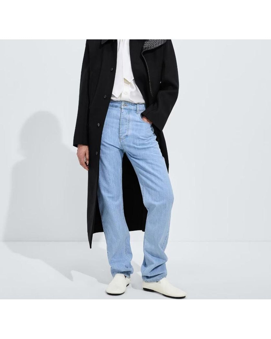 Bottega Veneta Blue Light Chambray Straight Jeans